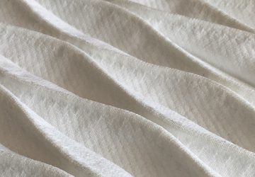 white smart 3D textile with fiber optics