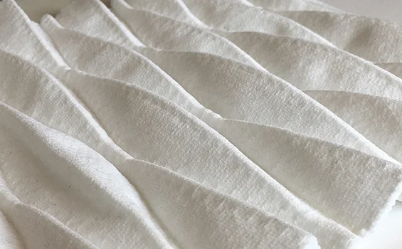 white smart 3D textile with fiber optics