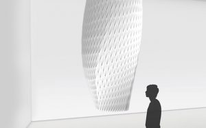 Interactive Textile Installation Aura: an interactive, smart textile installation by Interwoven