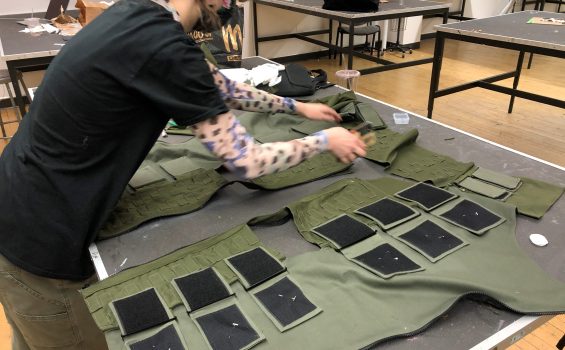 A designer makes the Anti-G Trouser prototype