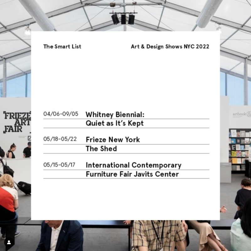 The Smart List: Art & Design Shows NYC 2022