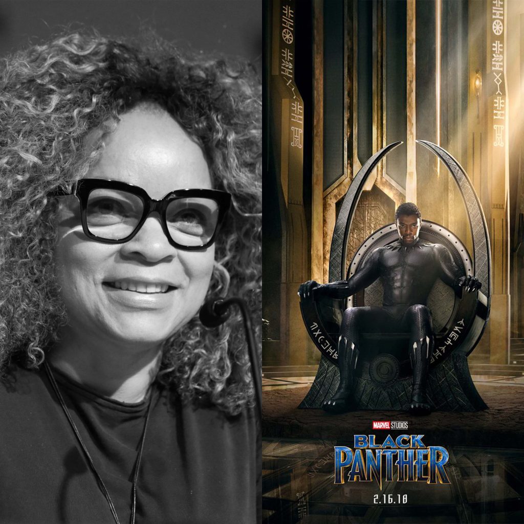 Ruth Carter with the Black Panther poster